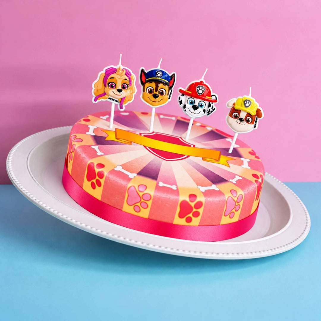 Paw Patrol® op roze hondenpoot taart