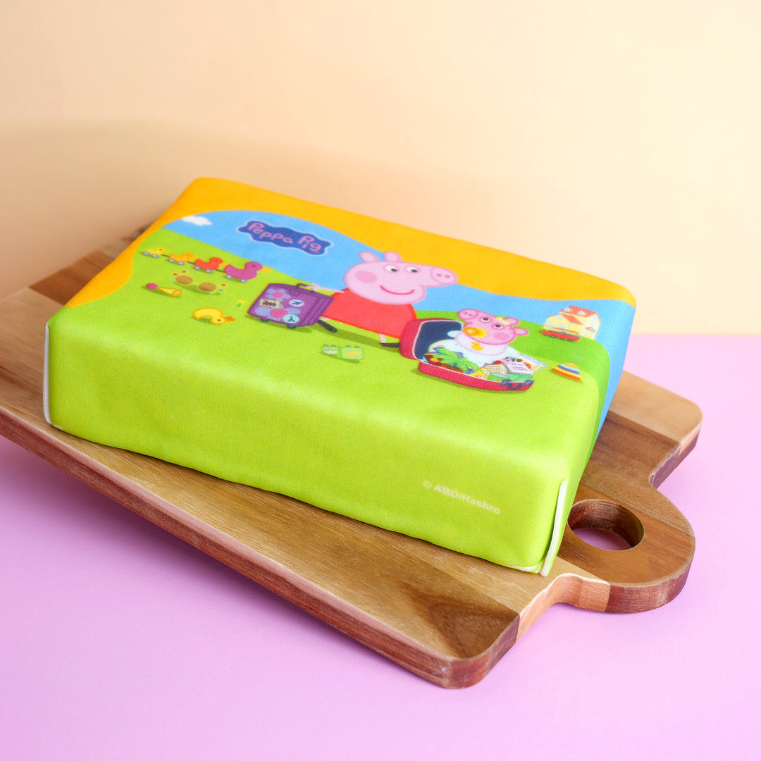 Peppa Pig tijdens het koffers pakken-taart