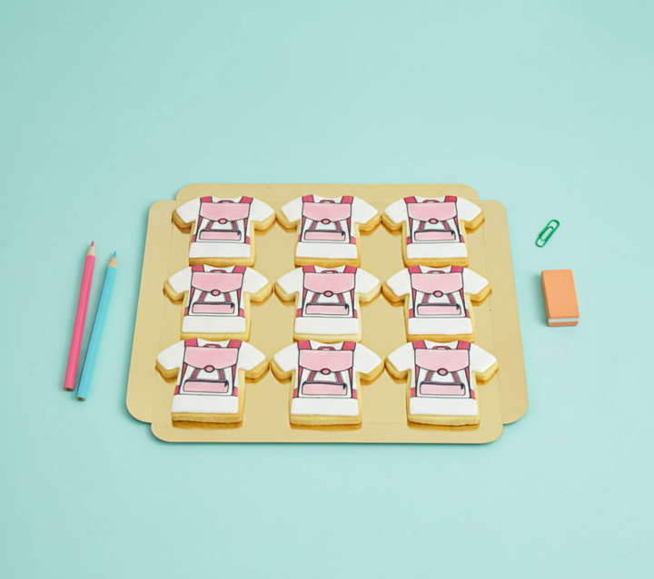 Roze schooltaskoekjes (12 stuks)