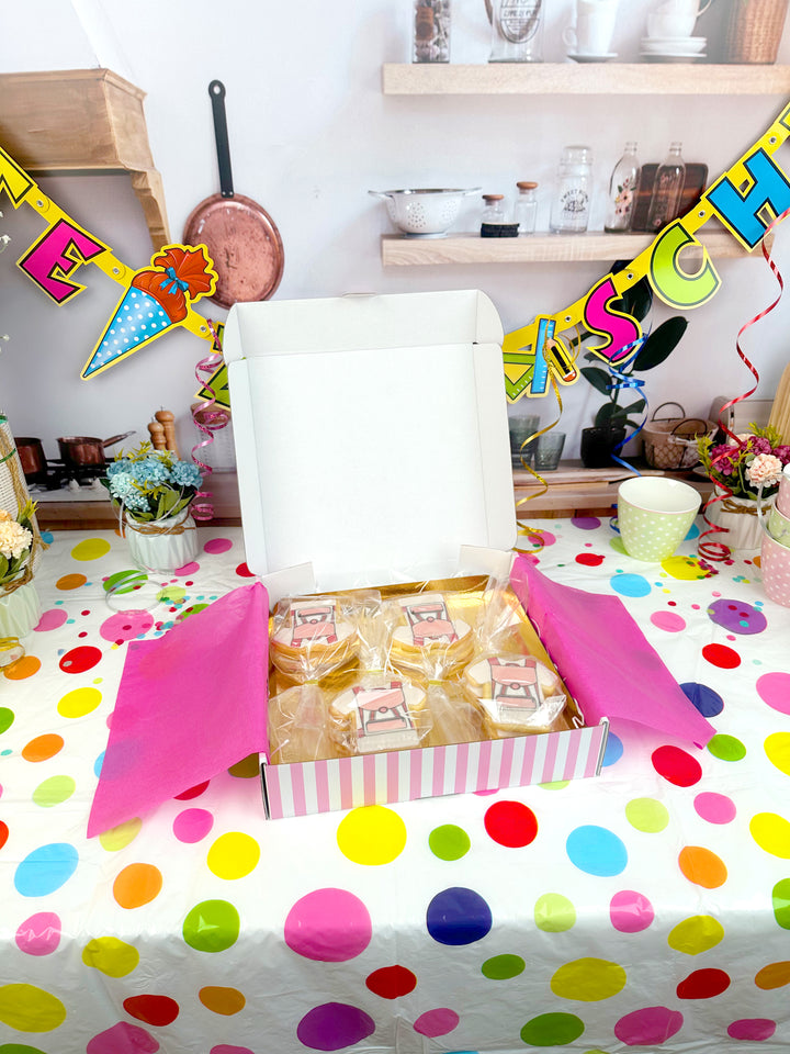 Roze schooltaskoekjes (12 stuks)