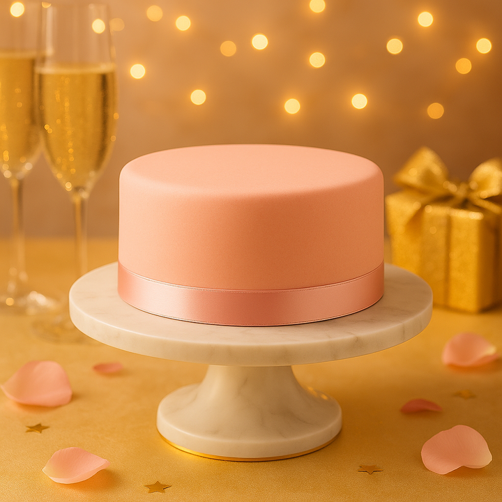 Roze luxe taart met taartenlint