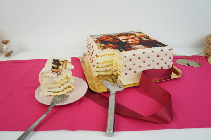 Luxe vierkante fototaart