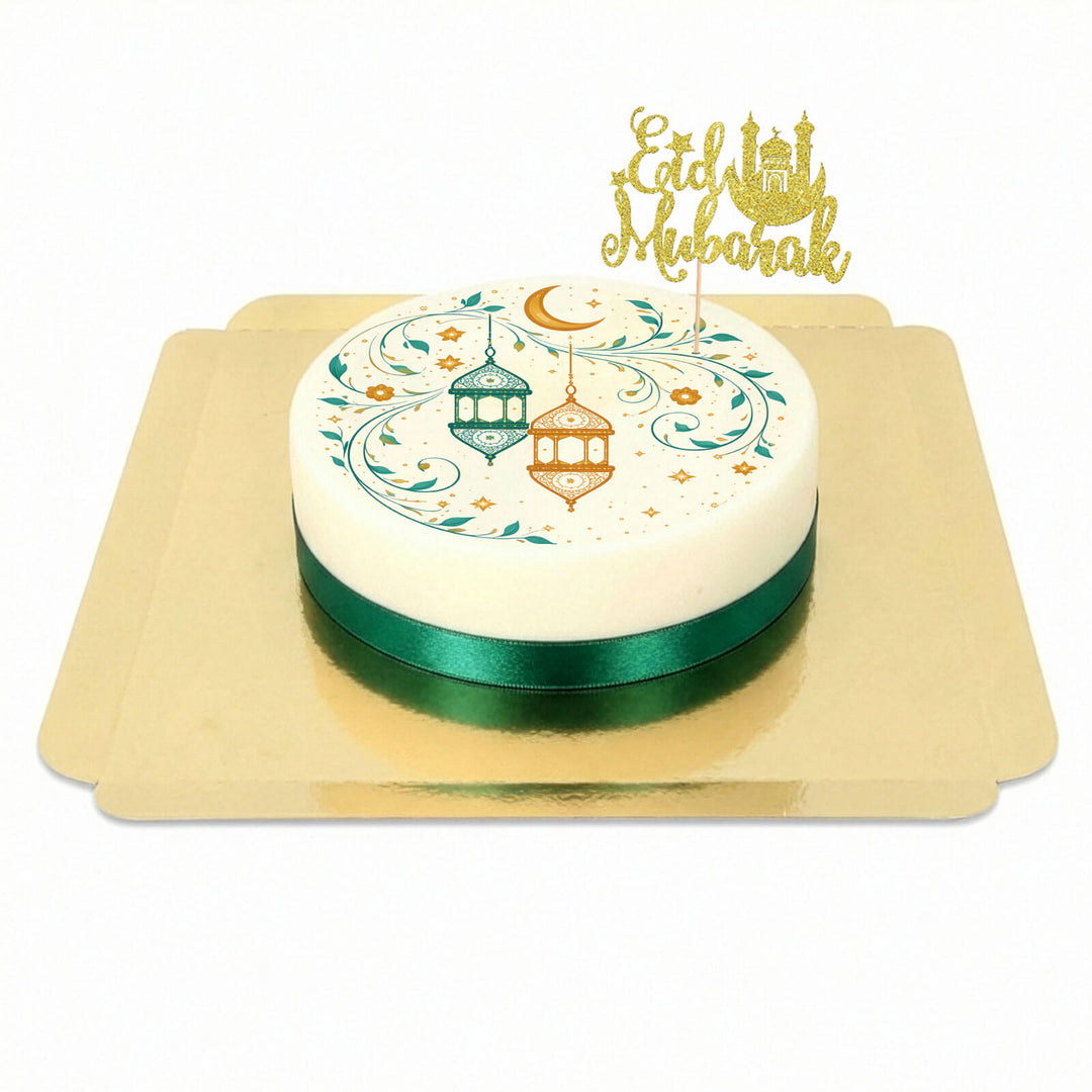 Eid Mubarak-taart met cake-topper