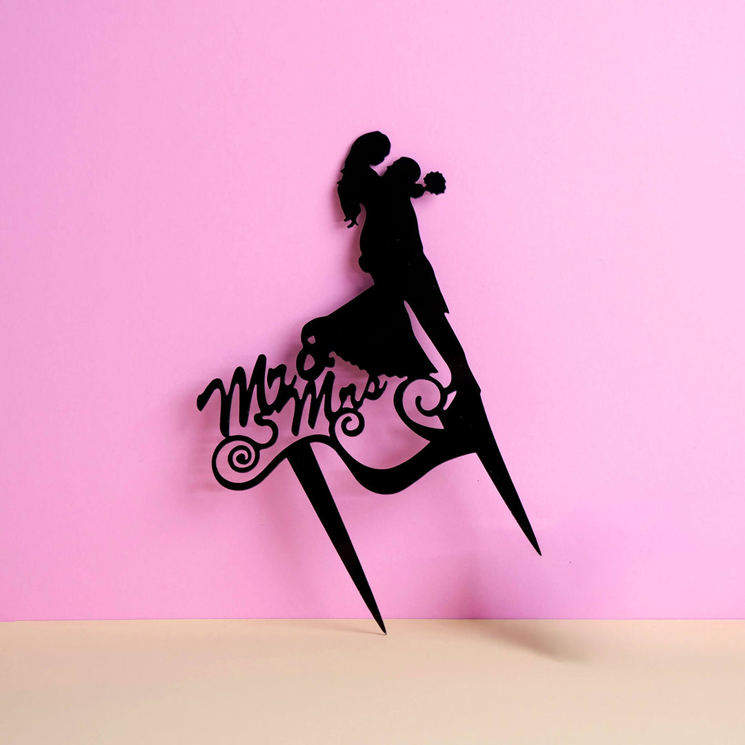 Mr. & Mrs. Cake-Topper - zwart