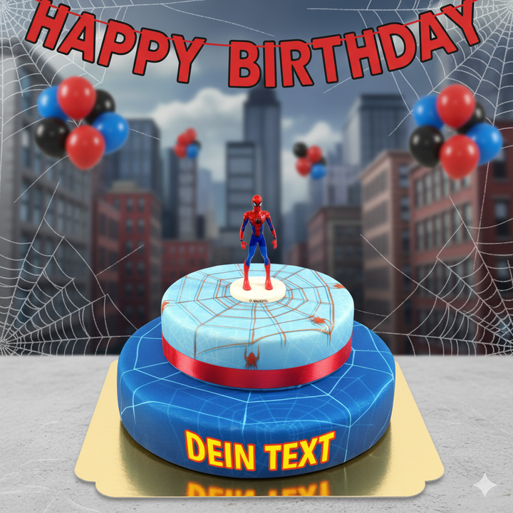 Spider-Man® op twee-verdiepingen spinnenwebtaart met lint