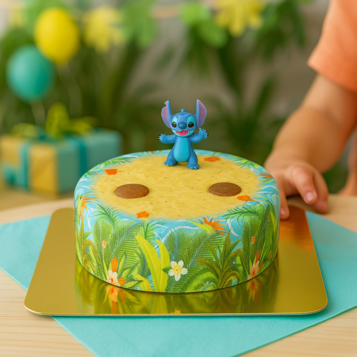 Stitch® op tropische strand taart