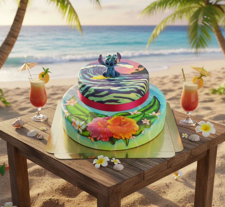 Stitch® op een 2-tier surfer taart