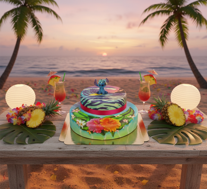 Stitch® op een 2-tier surfer taart