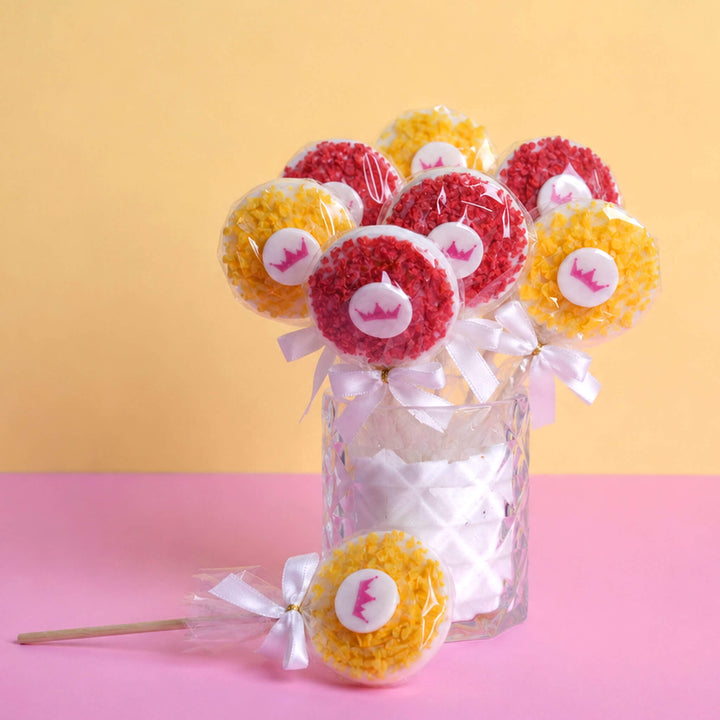 Vita lolly's met aardbei- en sinaappelcrisp met logo (10 stuks)