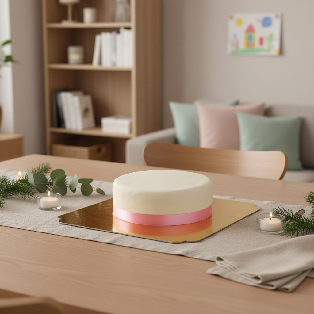 Witte taart met taartenlint