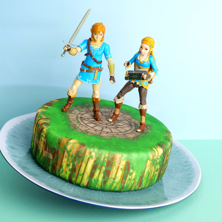 Zelda® & Link® op bosruïne-taart