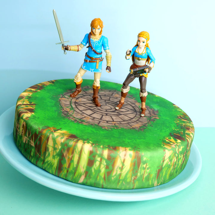 Zelda® & Link® op bosruïne-taart