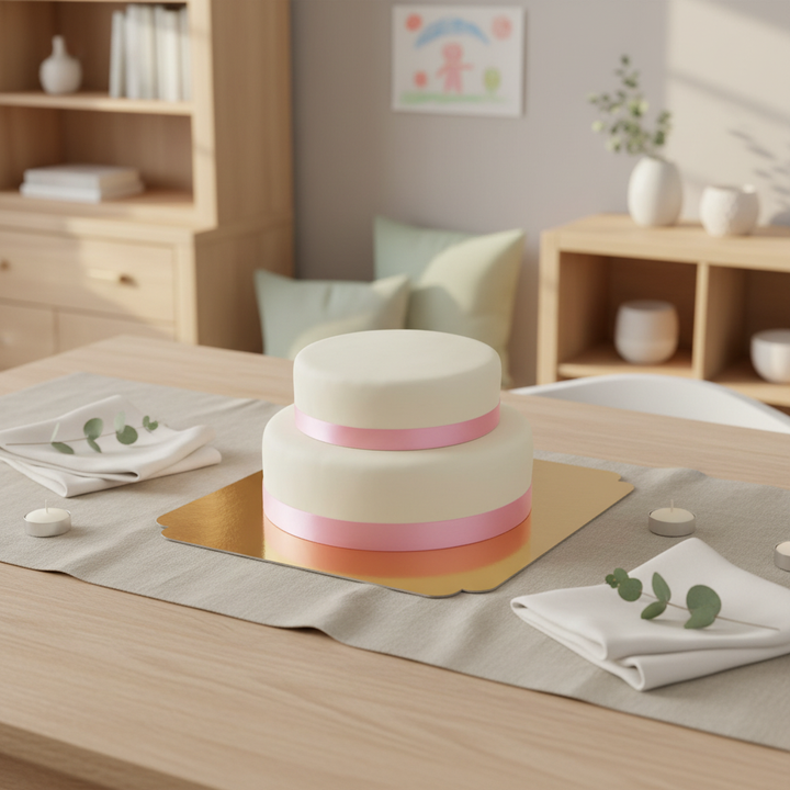  Witte 2-verdiepingen taart met taartenlint