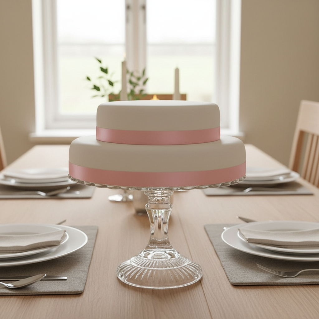  Witte 2-verdiepingen taart met taartenlint