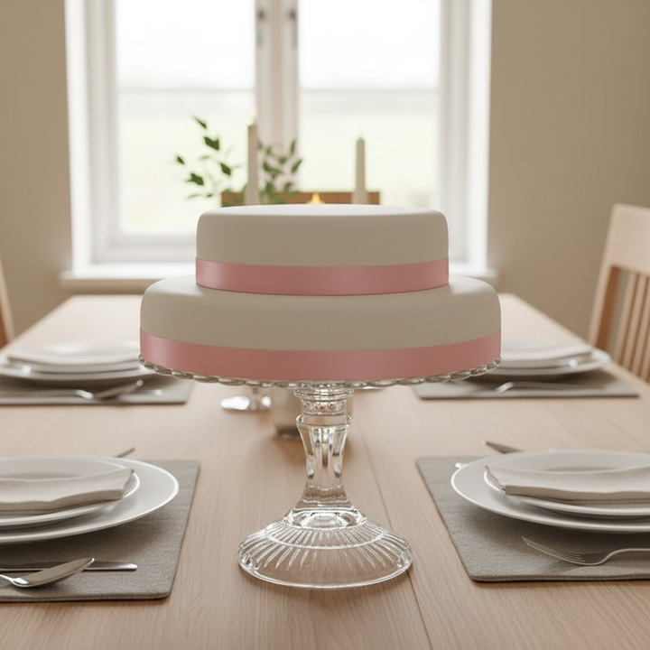  Witte 2-verdiepingen taart met taartenlint