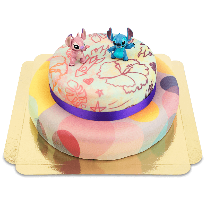 Angel & Stitch® op een 2-laagse taart