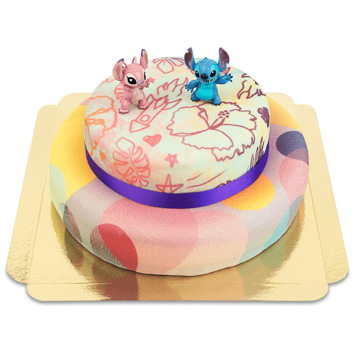 Angel & Stitch® op een 2-laagse taart