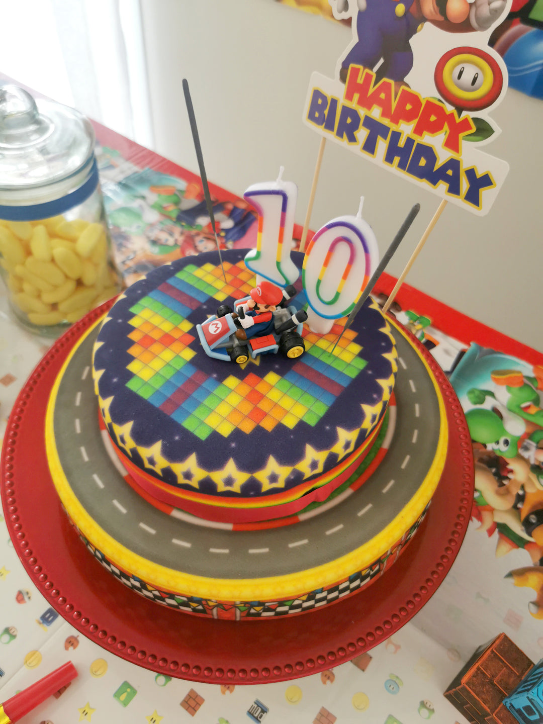 Mario Kart® op wereldbaan twee lagen taart