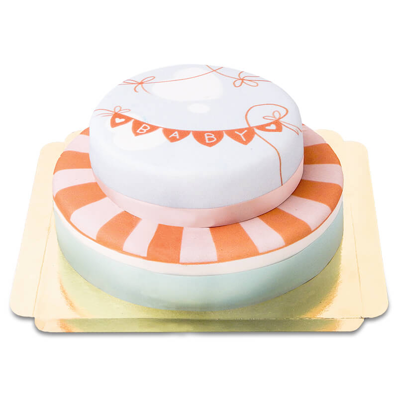 Twee-verdiepingen Babyshower taart