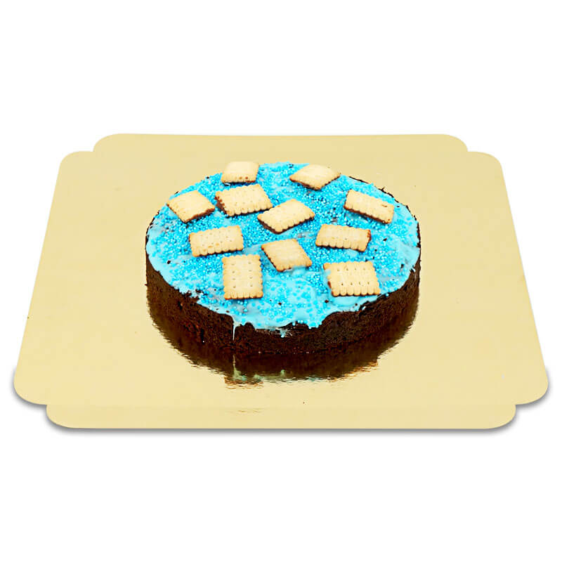 Brownietaart met Maria koekjes