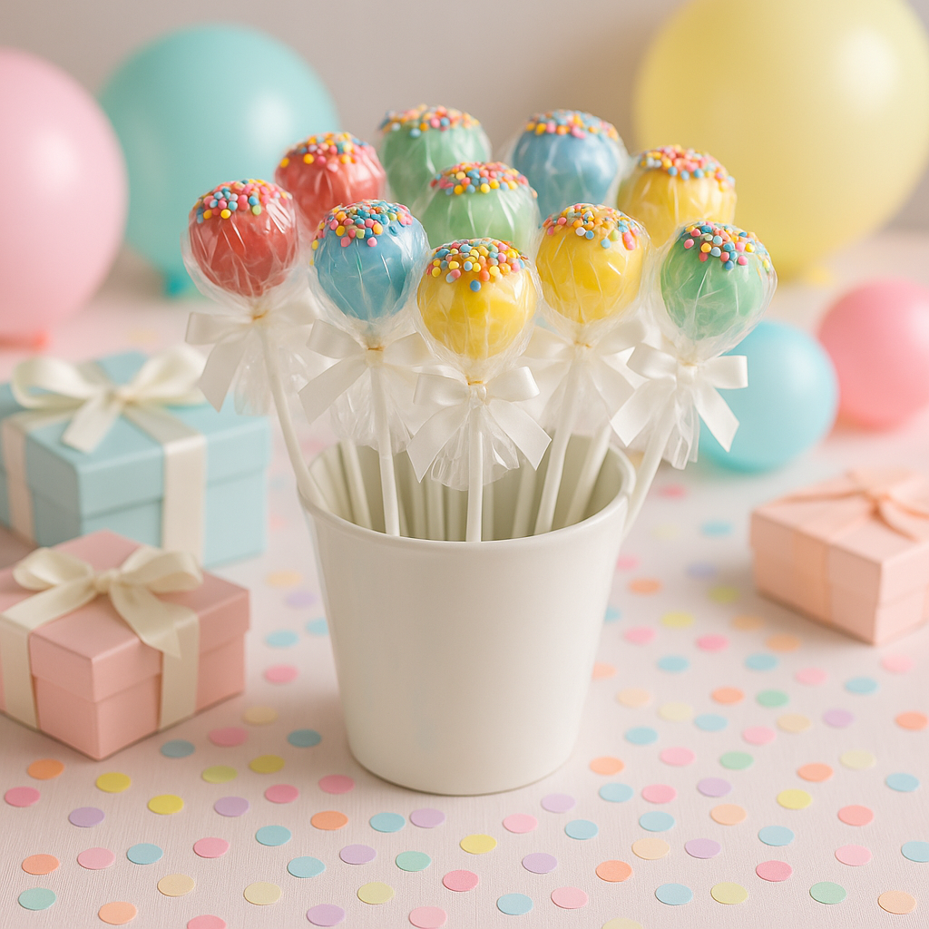 Kleurrijke Cake-Pops met hagelslag en confetti (12 Stuks)