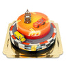 Cars 2® - Lightning McQueen, Miss Fritter en Takel op twee-verdiepingen circuit taart met lint
