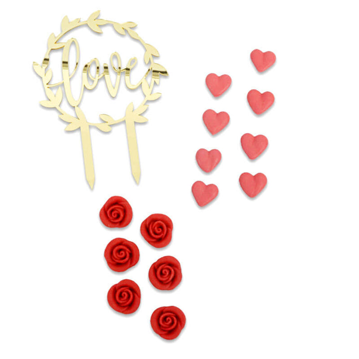Decoratieset Valentijnsdag, rood 