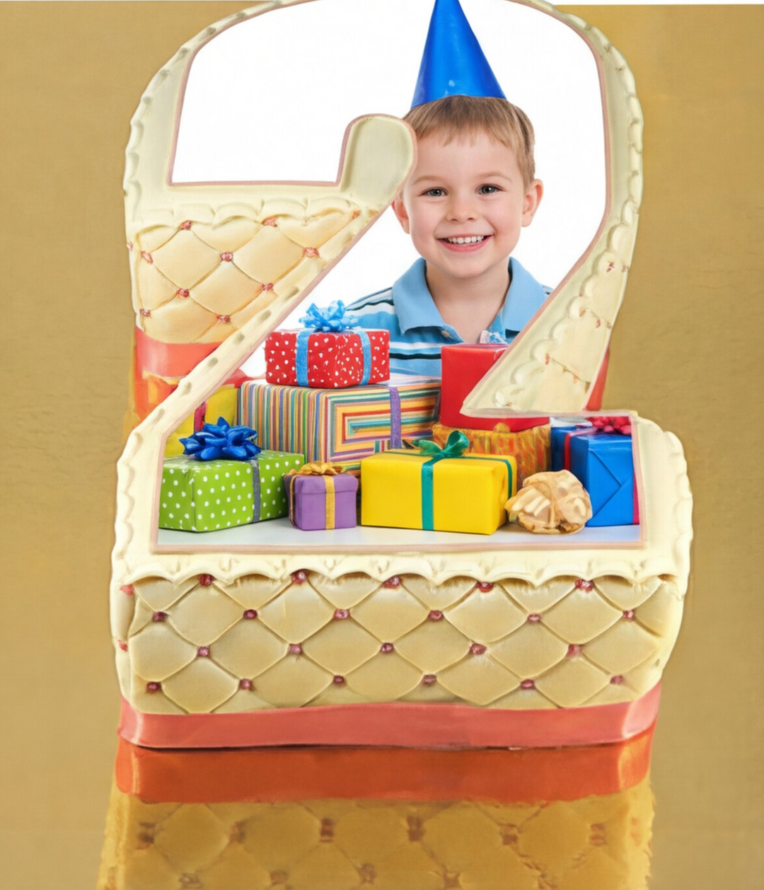 Luxe cijfer-fototaart, verschillende kleuren