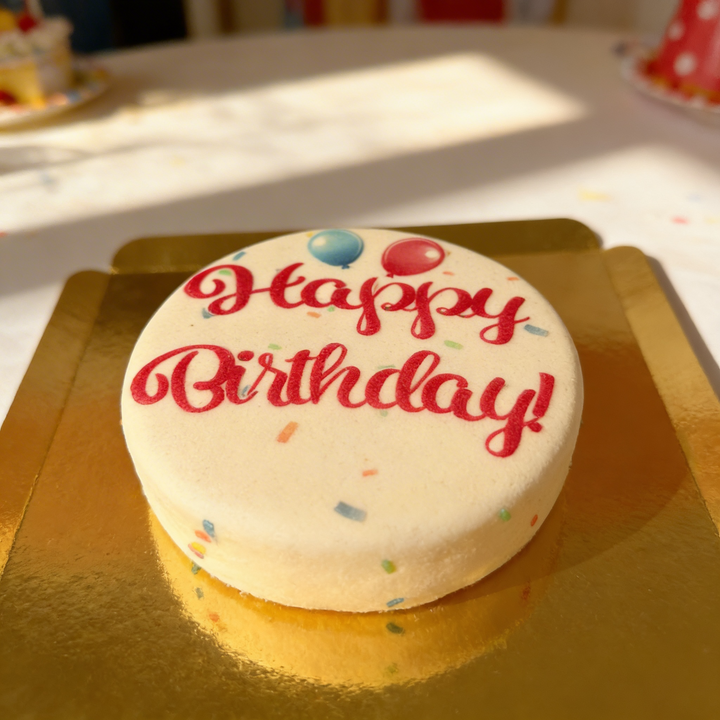 Happy Birthday taart roze