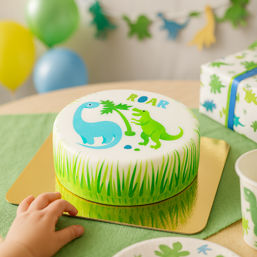 Kleine dinosaurus taart