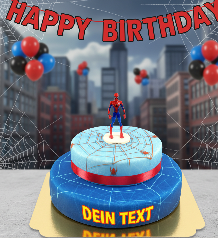 Spider-Man® op twee-verdiepingen spinnenwebtaart met lint