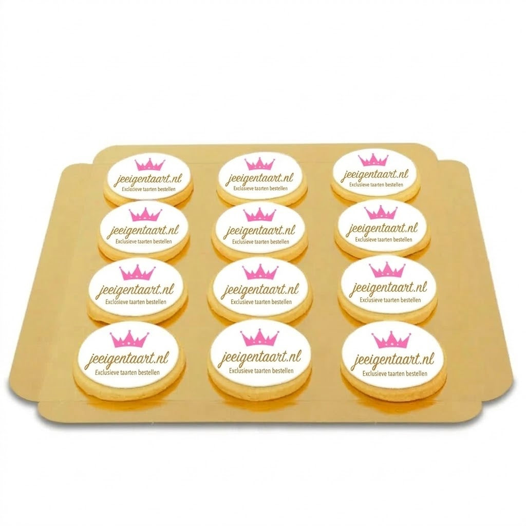 Logo-koekjes, rond (12 stuks)