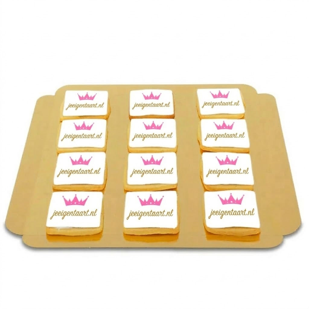 Logo-koekjes, vierkant (12 stuks)