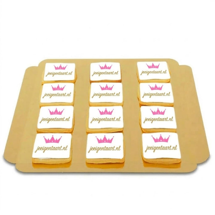 Logo-koekjes, vierkant (12 stuks)