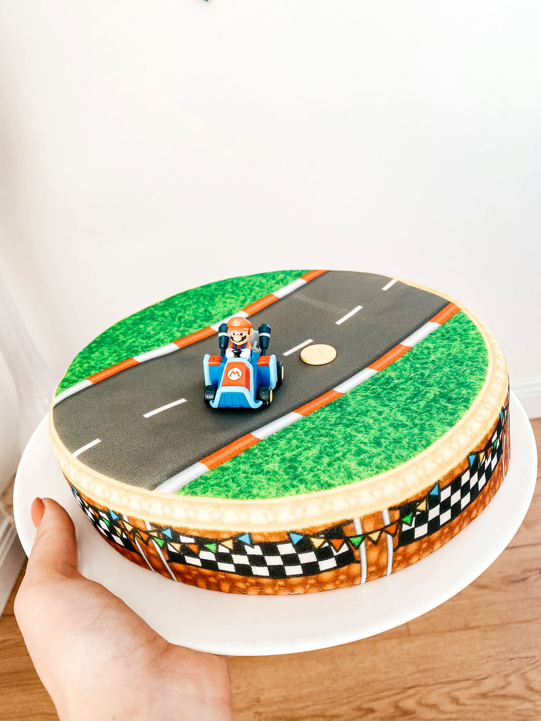 Mario Kart® op graslandbaan taart