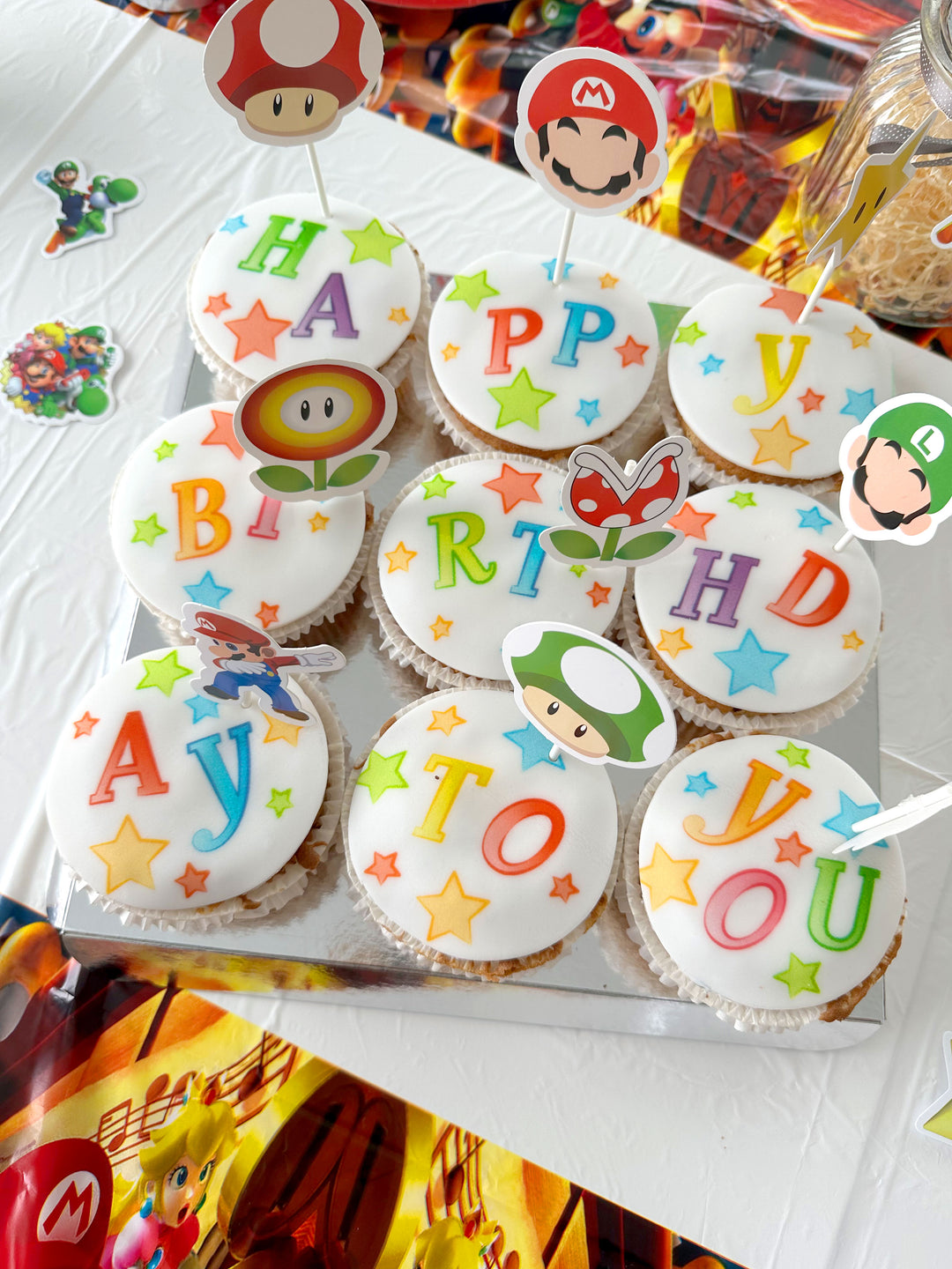 Verjaardag cupcakes, 9 stuks