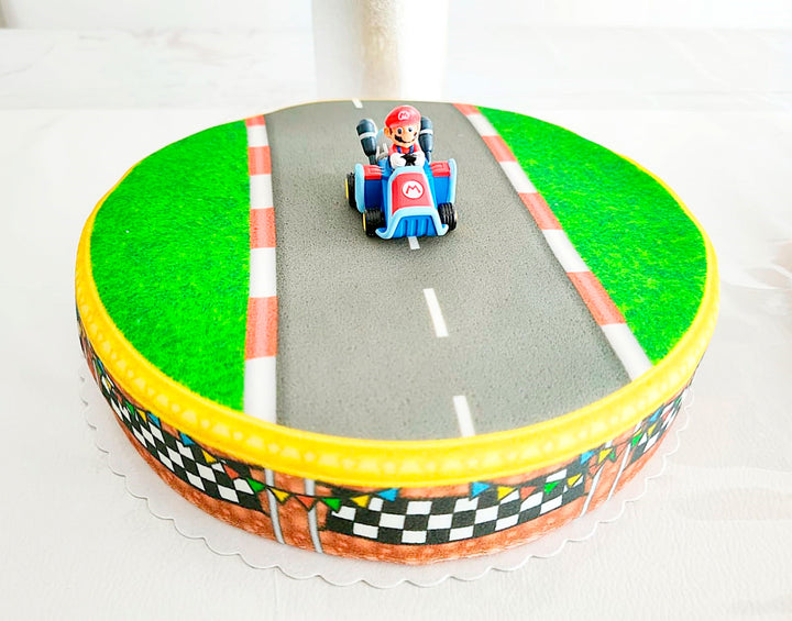 Mario Kart® op graslandbaan taart