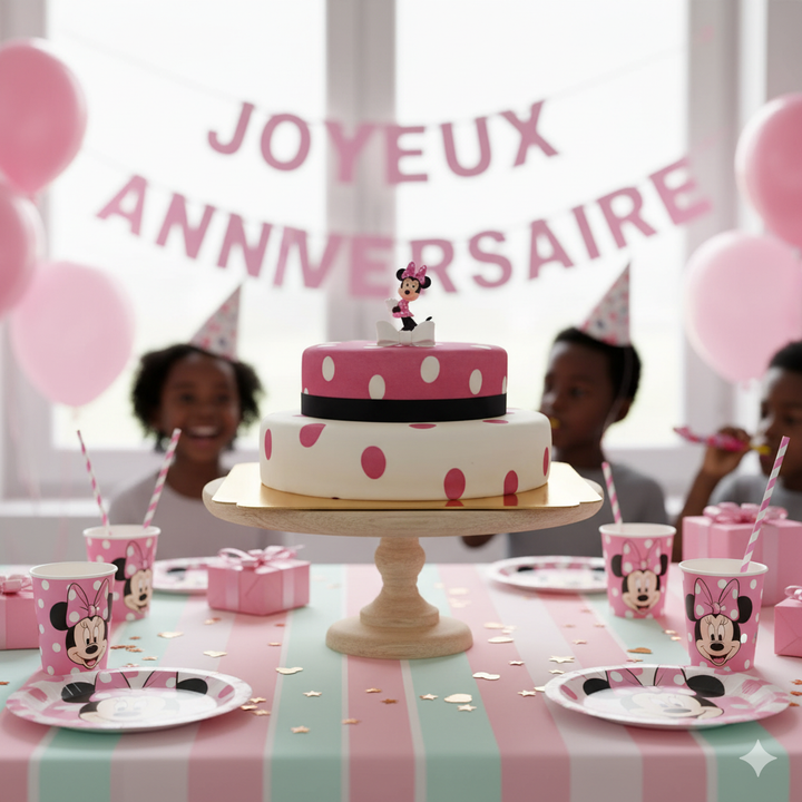  Minnie® Mouse® op gestipte 2-verdiepingentaart