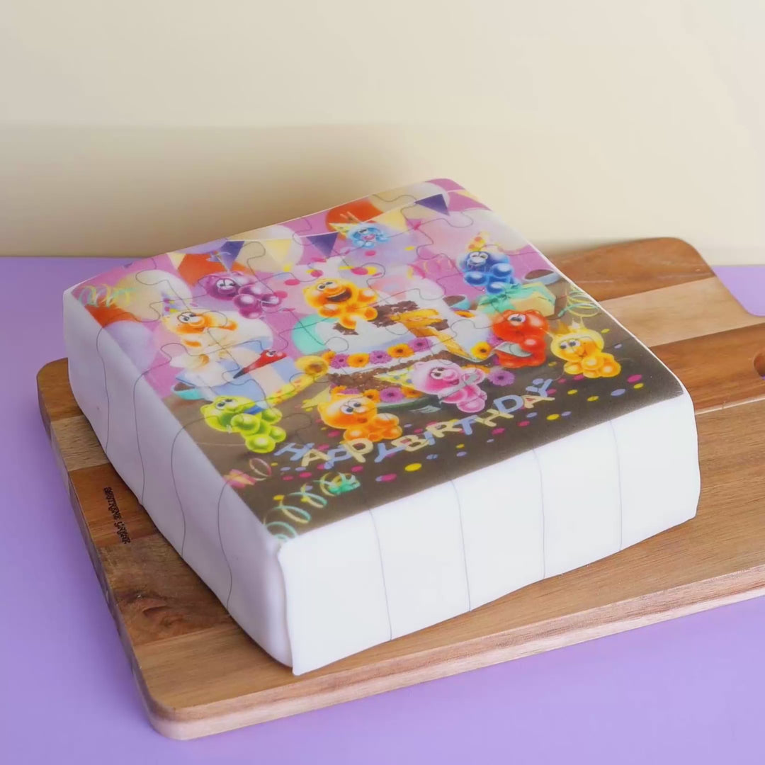 Gelini-taart - Happy Birthday-puzzel