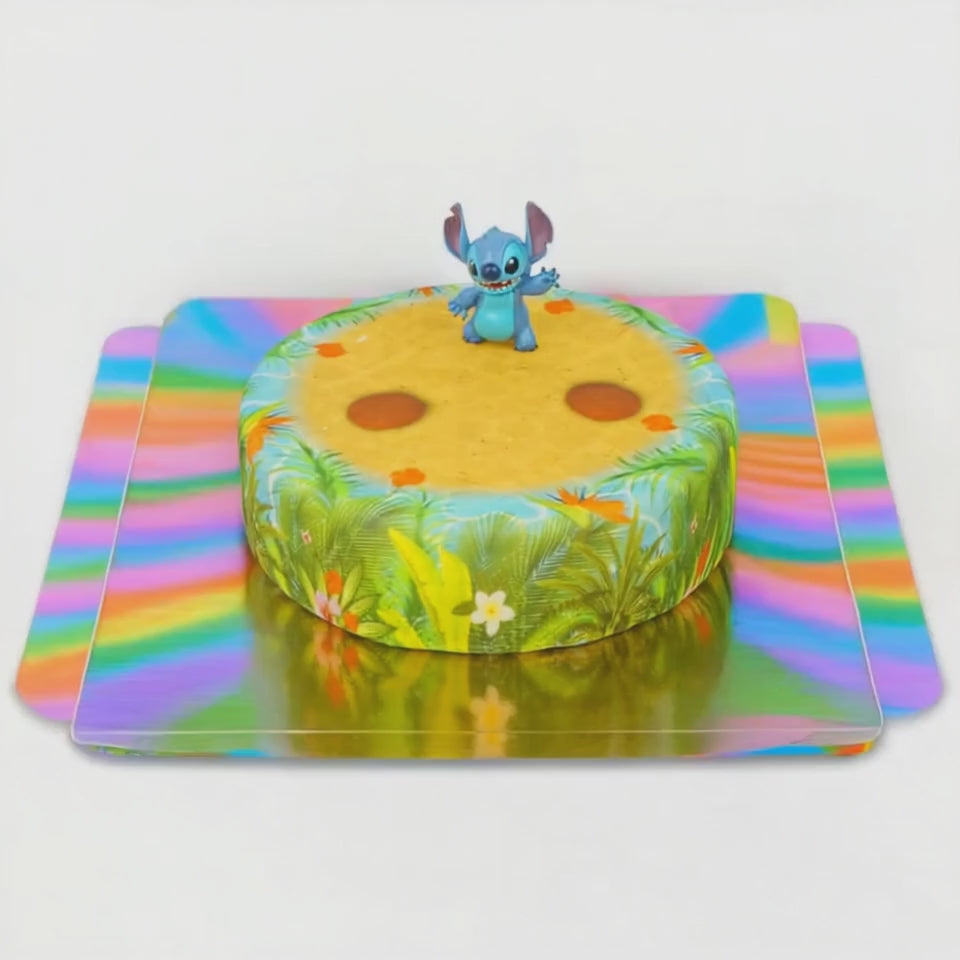 Stitch® op tropische strand taart