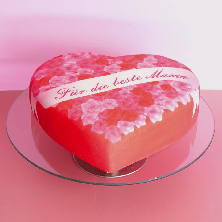 Voor de beste Mama taart in hartvorm 