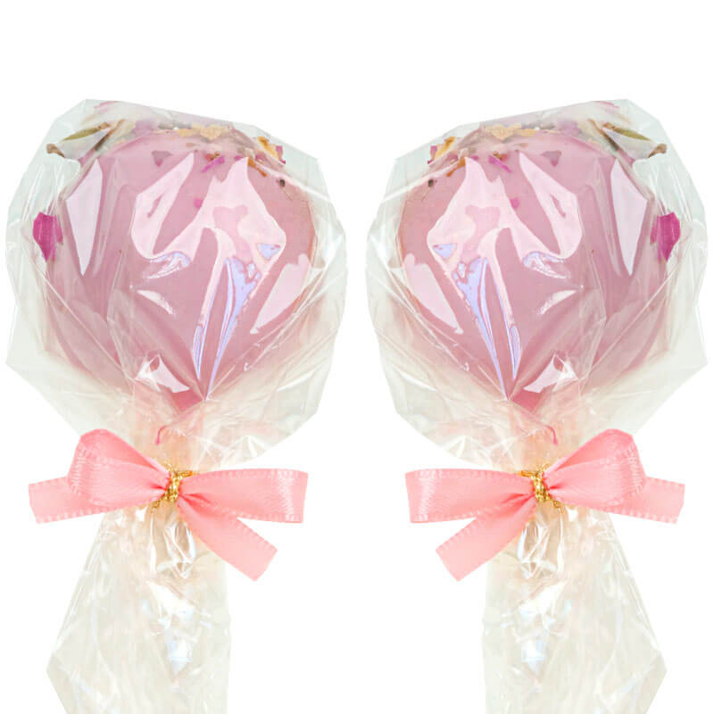 Roze cake pops met rozenblaadjes (12 stuks)