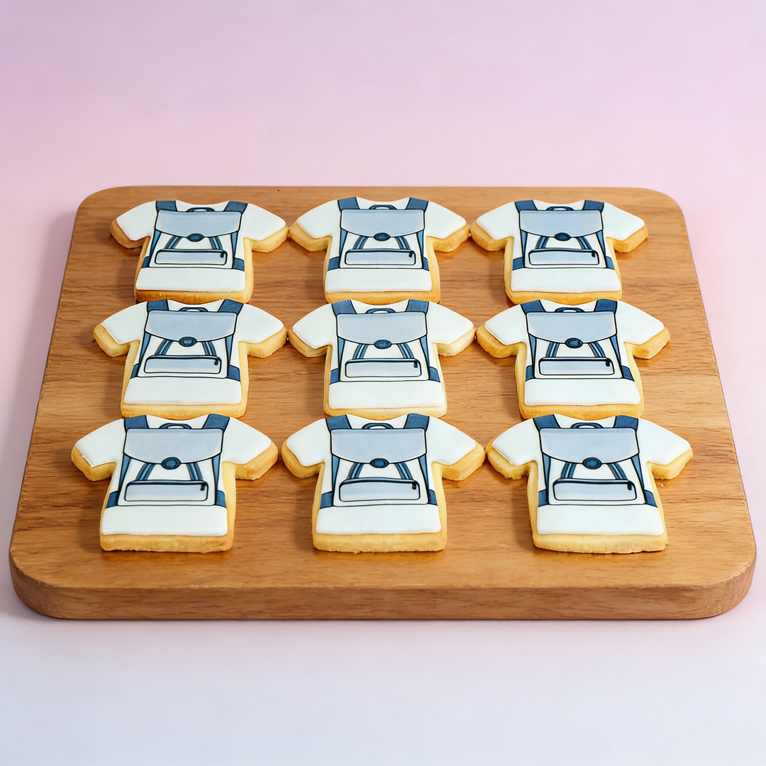 Blauwe schooltaskoekjes (12 stuks)