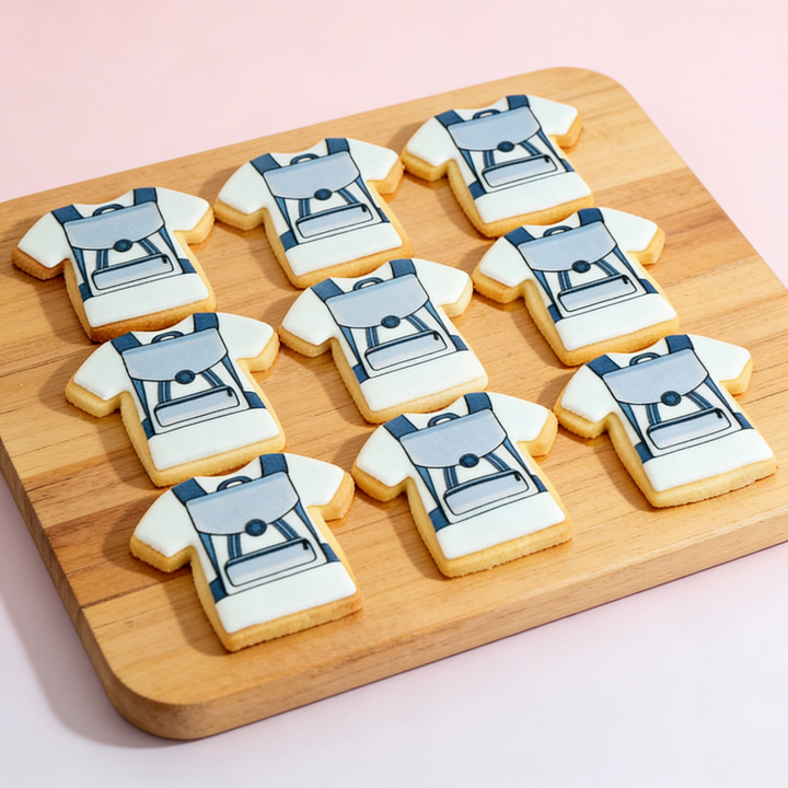 Blauwe schooltaskoekjes (12 stuks)