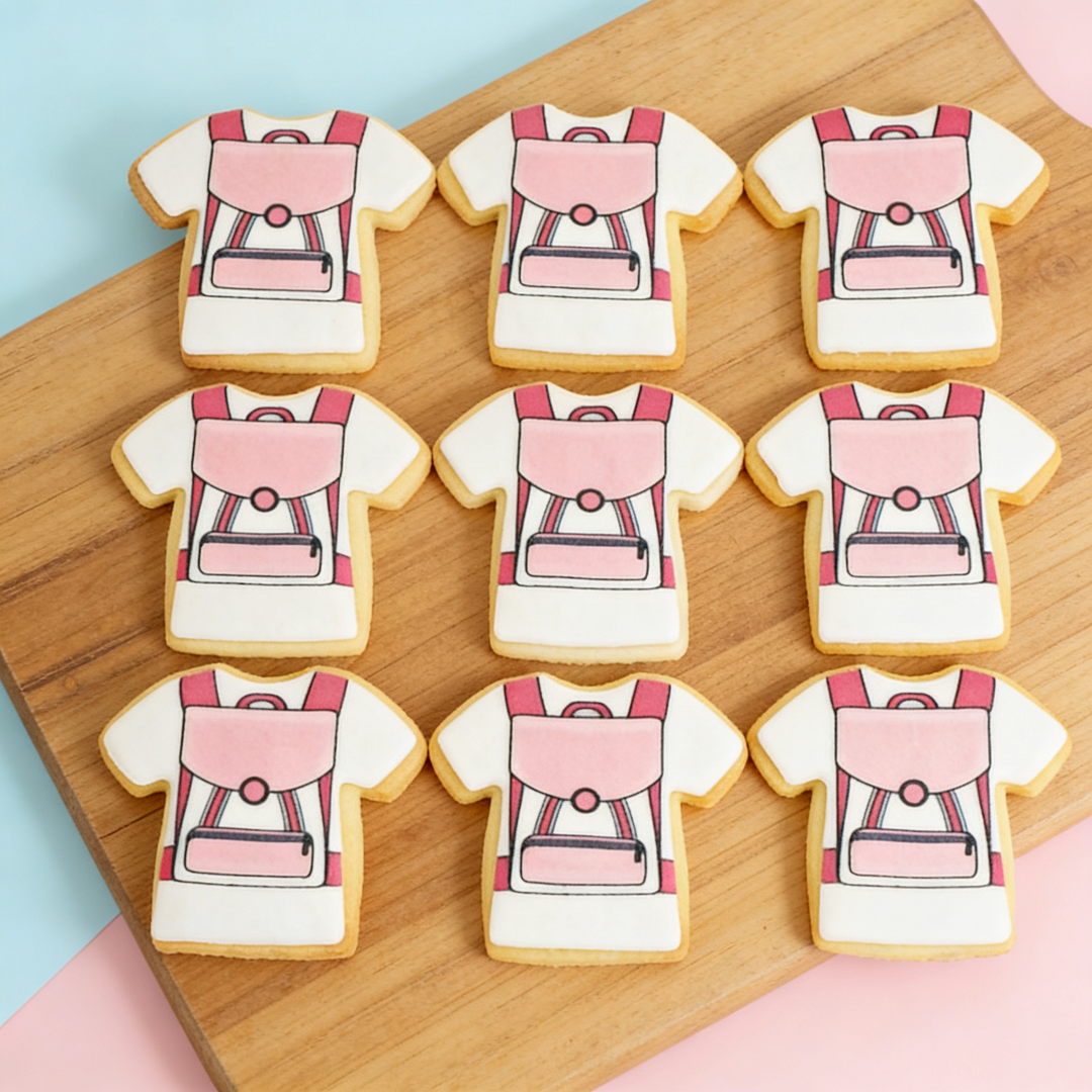 Roze schooltaskoekjes (12 stuks)