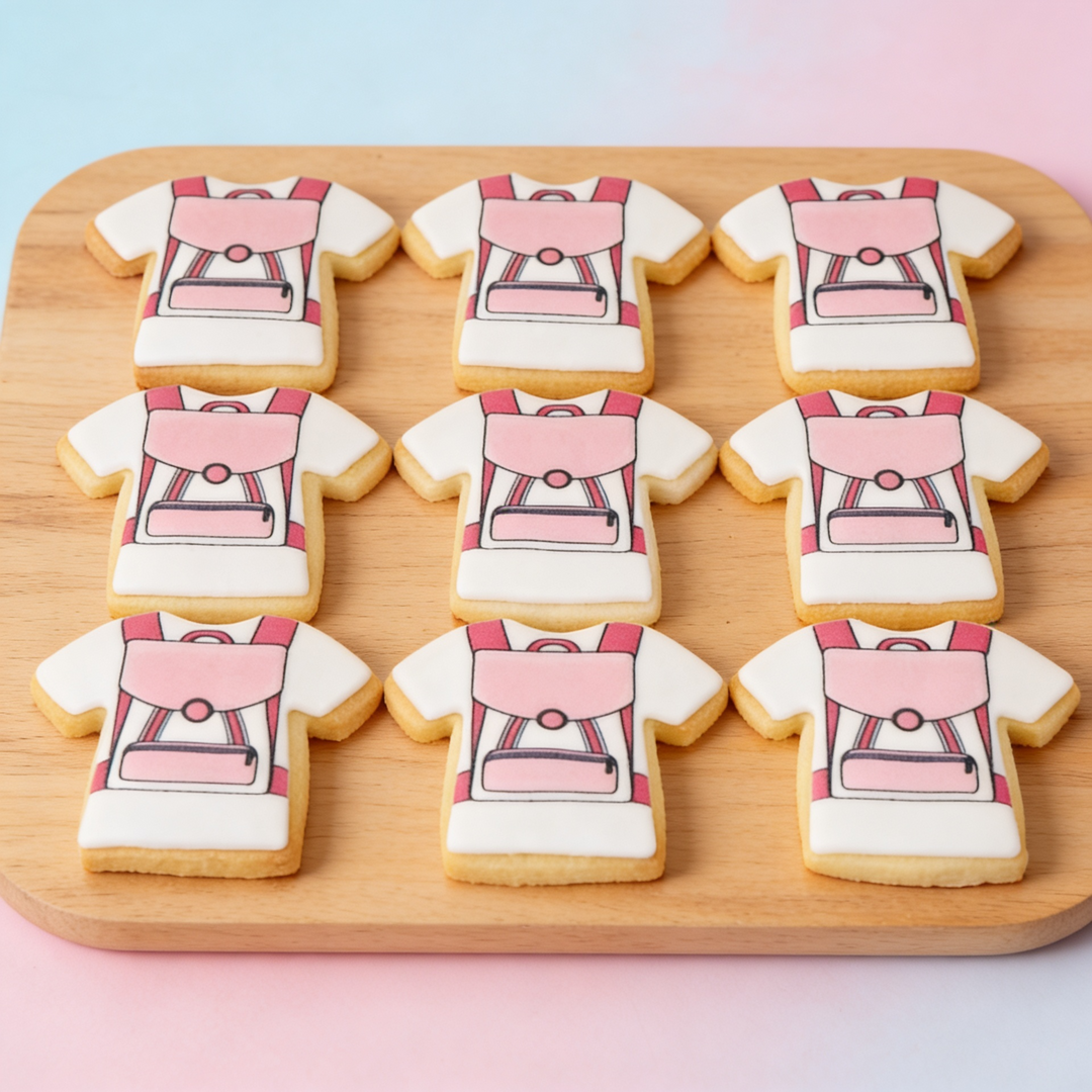 Roze schooltaskoekjes (12 stuks)