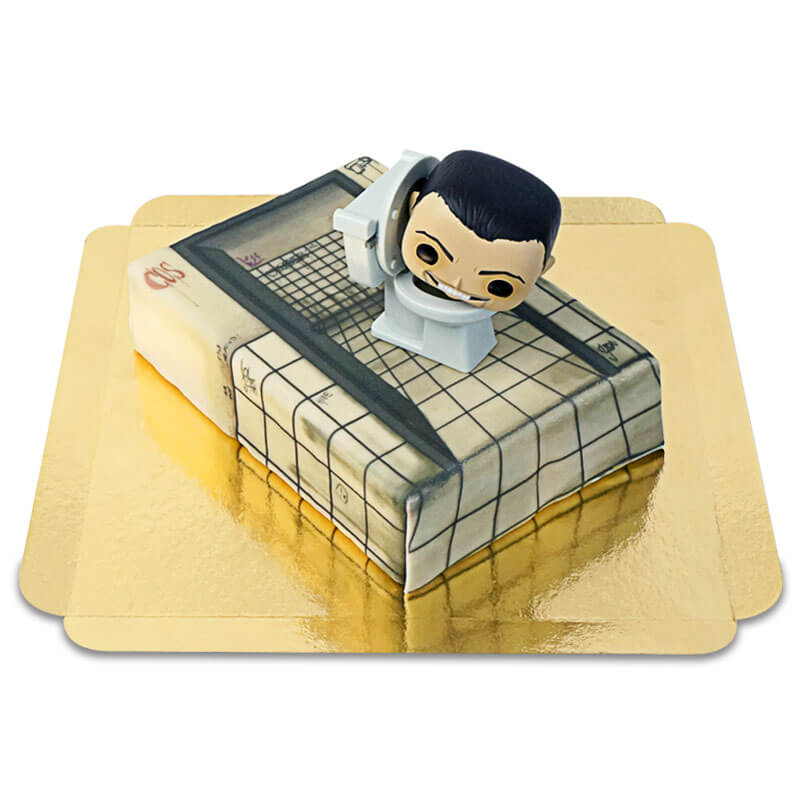 Skibidi Toilet®-figuur op taart