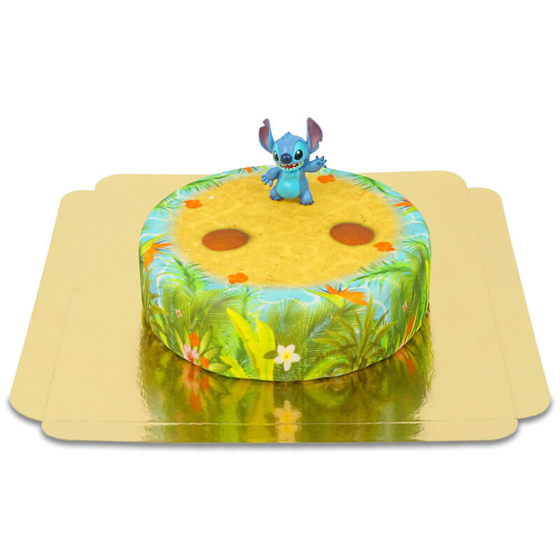 Stitch® op tropische strand taart 🍰 jeeigentaart.nl