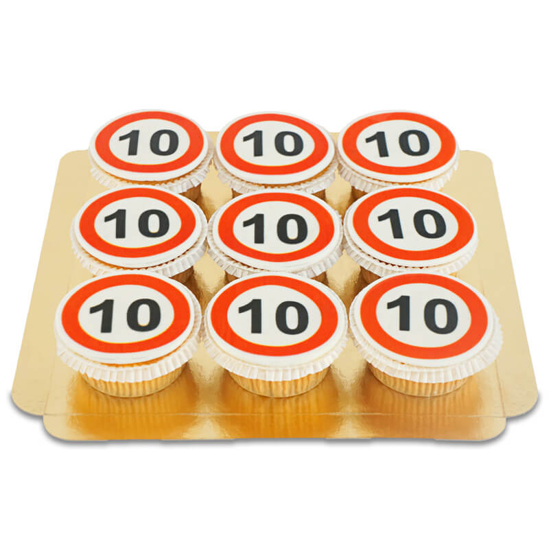 Verkeersbord cupcakes (9 stuks)