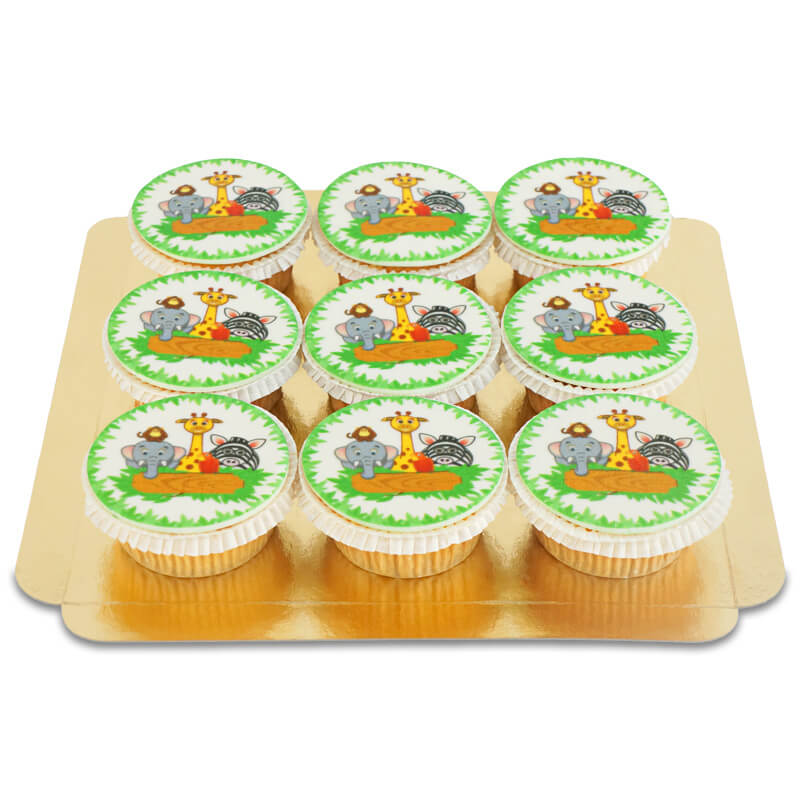 Dieren cupcakes (9 stuks)